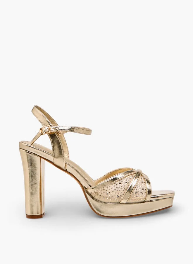 Women Block Heel Ankle Strap Sandals Ramadan Collection